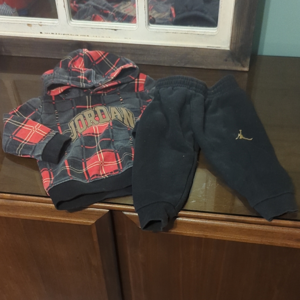 Jordan Red and Black Matching Sweatpants Set